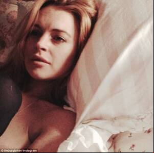 Big Boob Porn Lindsay Lohan - Lindsay Lohan reveals a bit too much as she shares another topless photo of  herself | Daily Mail Online